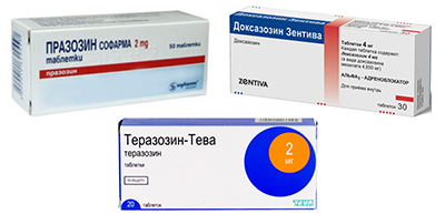 Альфа-блокаторы: доксазозин, празозин и теразозин 