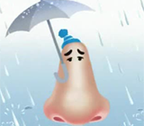мультяшный нос под зонтиком