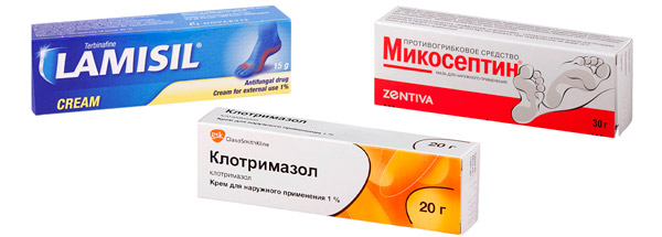 препаратs с фунгицидным действием: Ламизил, Микосептин, Клотримазол
