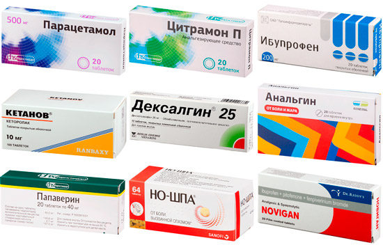 препараты для лечения головной боли: Парацетамол, Но-шпа, Новиган и др.